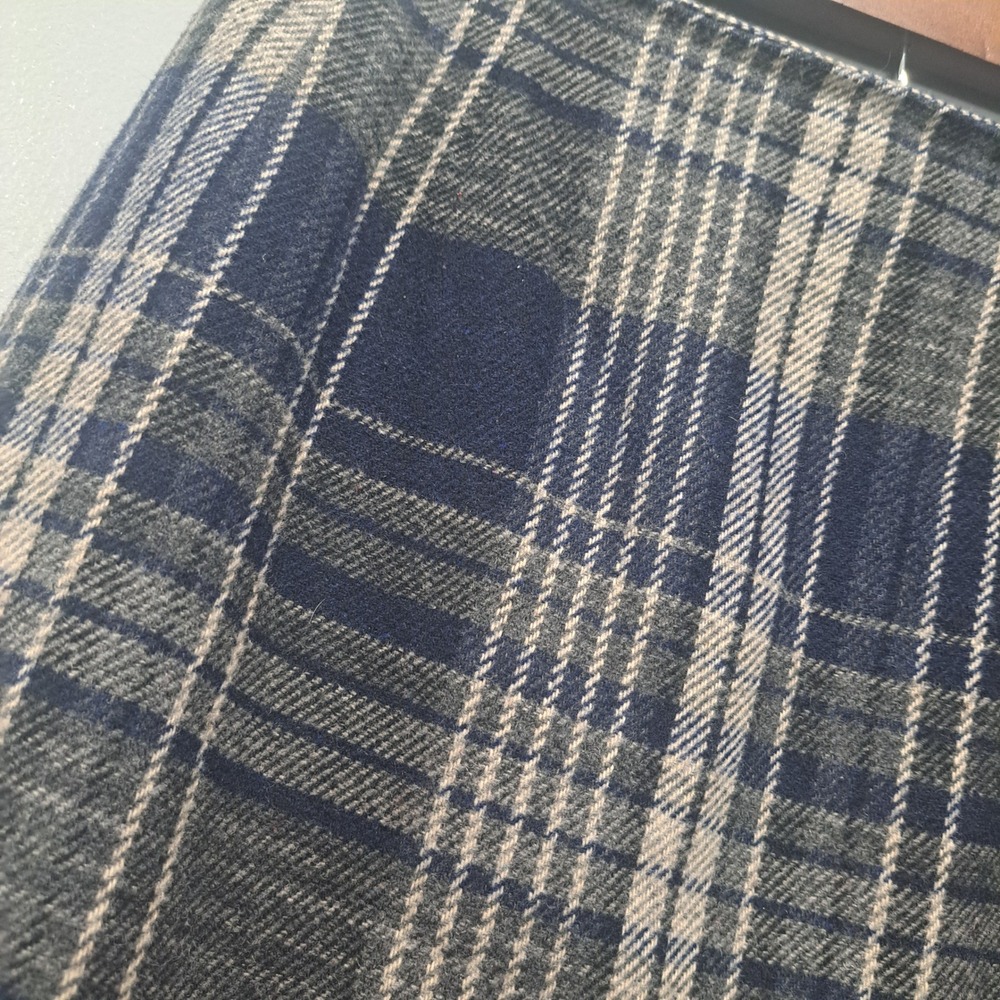 Savannah Womens Plaid Wool Blend Pencil Skirt Navy Grey Size 10 23-3426-6 - Picture 4 of 5